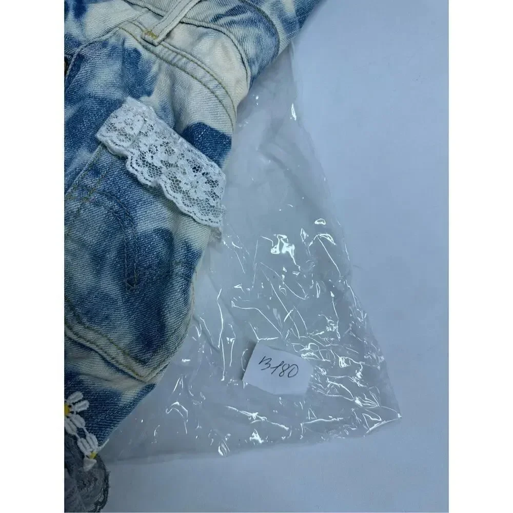 Handmade Vintage Apron Denim Lace Size Adult Levi’s Tie Dye